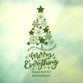 Merry kerstboom Alles op maat Raamsticker (Vel 3)