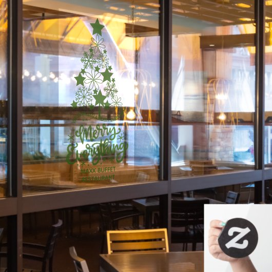Merry kerstboom Alles op maat Raamsticker (Restaurant Raam)