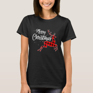 Merry kerstboom Buffalo Pset Red White T-shirt