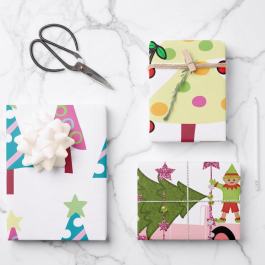 Merry kerstboom Elf Inpakpapier Vel (Voorkant)