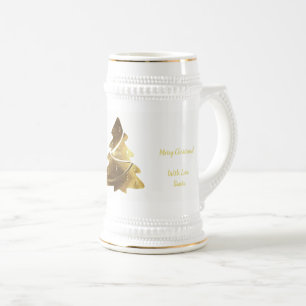 Merry kerstboom Gold look Elegant Beer Stein Bierpul