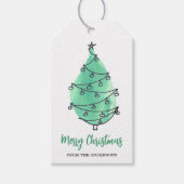 Merry kerstboom Green Cadeaulabel (Voorkant)