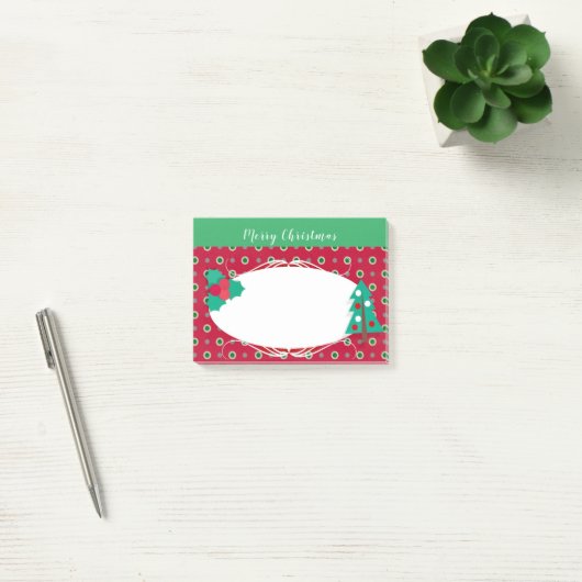 Merry kerstboom Greenery Polka Dot Post-it® Notes (Kantoor)