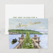 Merry kerstboomlakflAT Feestdagenkaart (Voorkant / Achterkant)