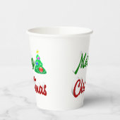 Merry kerstboomrood script papieren bekers (Links)