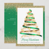 Merry kerstboomstructuur Bedrijfs Logo Feestdagenkaart (Voorkant / Achterkant)