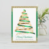 Merry kerstboomstructuur Bedrijfs Logo Feestdagenkaart (Staand voorkant)