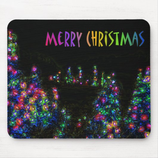 Merry kerstboomverlichting Mousepad Muismat (Voorkant)