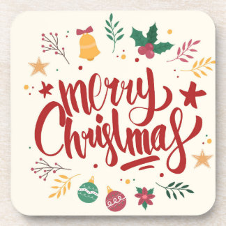 Merry kerstbrieftering bier onderzetter