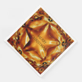 Merry Kerstbruin Gold Copper Elegant Star Servet (Hoek)