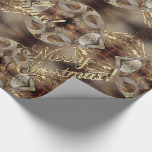 Merry Kerstbruin Gold-script elegant Cadeaupapier