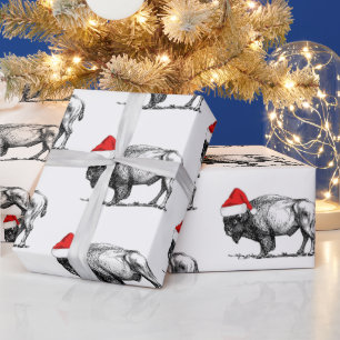 Merry Kerstbuffalo Cadeaupapier
