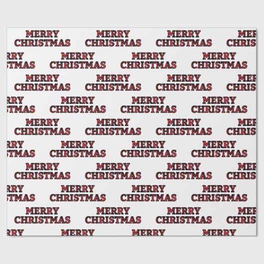 Merry kerstbuffalo Check Typografie Cadeaupapier (Vlak)