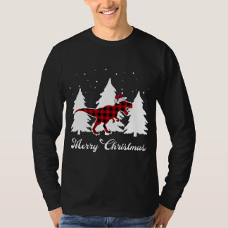 Merry Kerstbuffalo Pset Dinosaur Santa Trex T-shirt