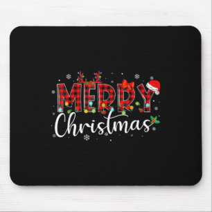 Merry kerstbuffalo Pset Red Santa Hat Xmas P Muismat
