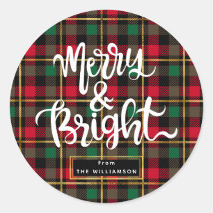 Merry kerstbuffalo Pset Ronde Sticker