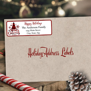 Merry kerstbuffalo speladres etiket
