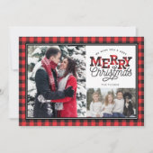 MERRY-kerstbuffelrand 2-foto Feestdagenkaart (Voorkant)