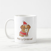 Merry Kerstbulldog Santa Claus mok koffie (Links)