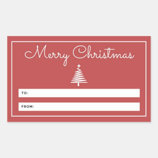 Merry kerstcadeau Label Sticker (Voorkant)