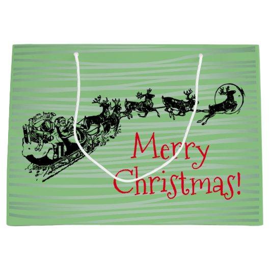 Merry kerstcadeautas groot cadeauzakje (Voorkant)