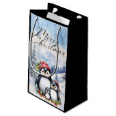 Merry kerstcadeautas klein cadeauzakje (Achterkant Gekanteld)