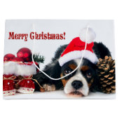 Merry KerstCavalier King Charles Spaniel Groot Cadeauzakje (Voorkant)