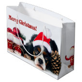 Merry KerstCavalier King Charles Spaniel Groot Cadeauzakje (Achterkant Gekanteld)