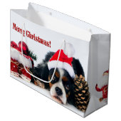 Merry KerstCavalier King Charles Spaniel Groot Cadeauzakje (Voorkant Gekanteld)