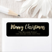 Merry-Kerstchic Black- en Gold-script Etiket (Insitu)