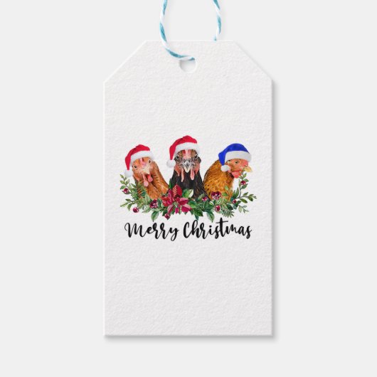 Merry KerstChicken Cadeaulabel (Voorkant)