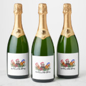 Merry KerstChicken Sparkling Wijnetiket (Flessen)