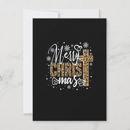 Merry KerstChristus Cross Leopard Xmas Funny Ho Kaart (Voorkant)