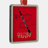 Merry KerstClarinet Metalen Ornament (Rechts)