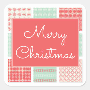 Merry Kerstcountry quilt Sticker
