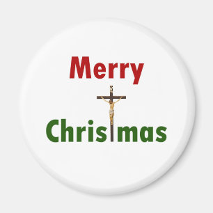 Merry Kerstcrucifix Magneet
