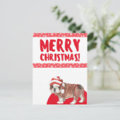 Merry Kerstcute Dog Briefkaart (Staand voorkant)