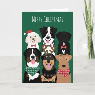 Merry Kerstcute-honden Kaart