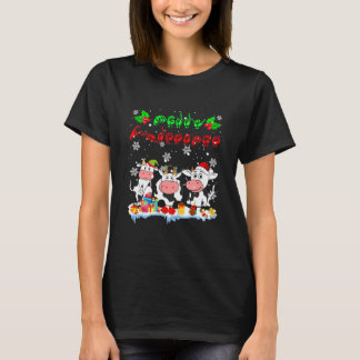 Merry Kerstcute Koe Farmer ASL Sign Language T-shirt