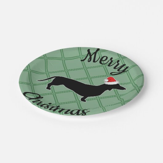 Merry Kerstdachshund Dog Papieren Bordje (Gekanteld)