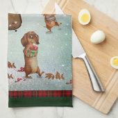 Merry Kerstdachshund Hondenliefhebbers Gift Theedoek (Quarter Fold)