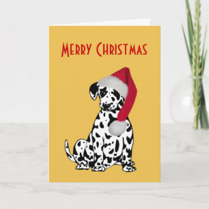 Merry Kerstdalmatian Dog Gold Feestdagen Kaart