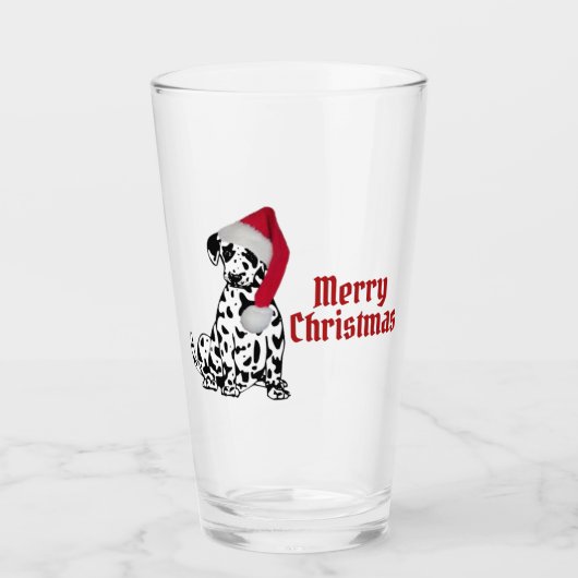 Merry Kerstdalmatian Glas (Voorkant)