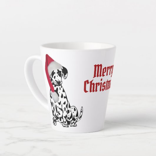 Merry Kerstdalmatian Latte Mok (Linkerhoek)
