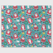 Merry Kerstdansende kerstman Cadeaupapier (Vlak)