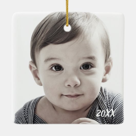 Merry Kerstdated Photo Ornament (Achterkant)