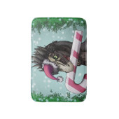 Merry Kerstdinosaur Badmat (Voorkant Verticaal)