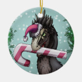Merry Kerstdinosaur Keramisch Ornament (Voorkant)