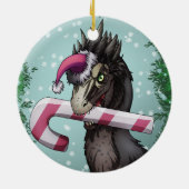 Merry Kerstdinosaur Keramisch Ornament (Achterkant)