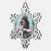 Merry Kerstdinosaur Tin Sneeuwvlok Ornament (Rechts)